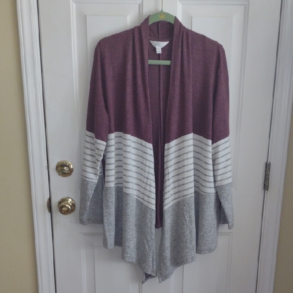 Market & Spruce Striped Knit Cardigan Size 2X